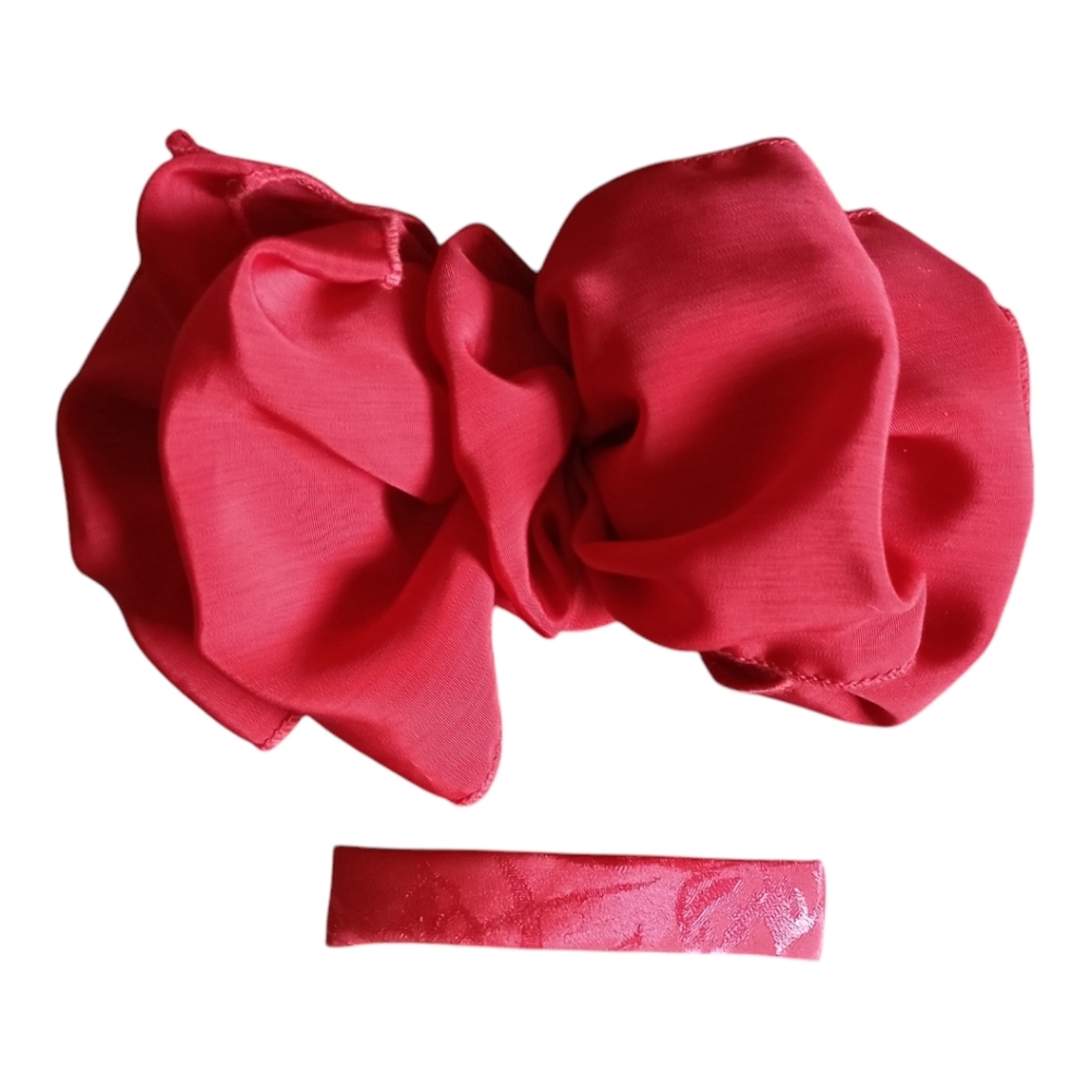 Fabric Barrettes (2), Red, Pre-owned
